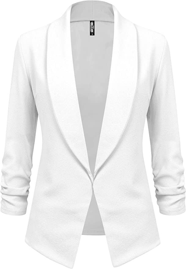 Lock and Love Women 3/4 Sleeve Blazer Open Front Cardigan Jacket Work Office Blazer | Amazon (US)