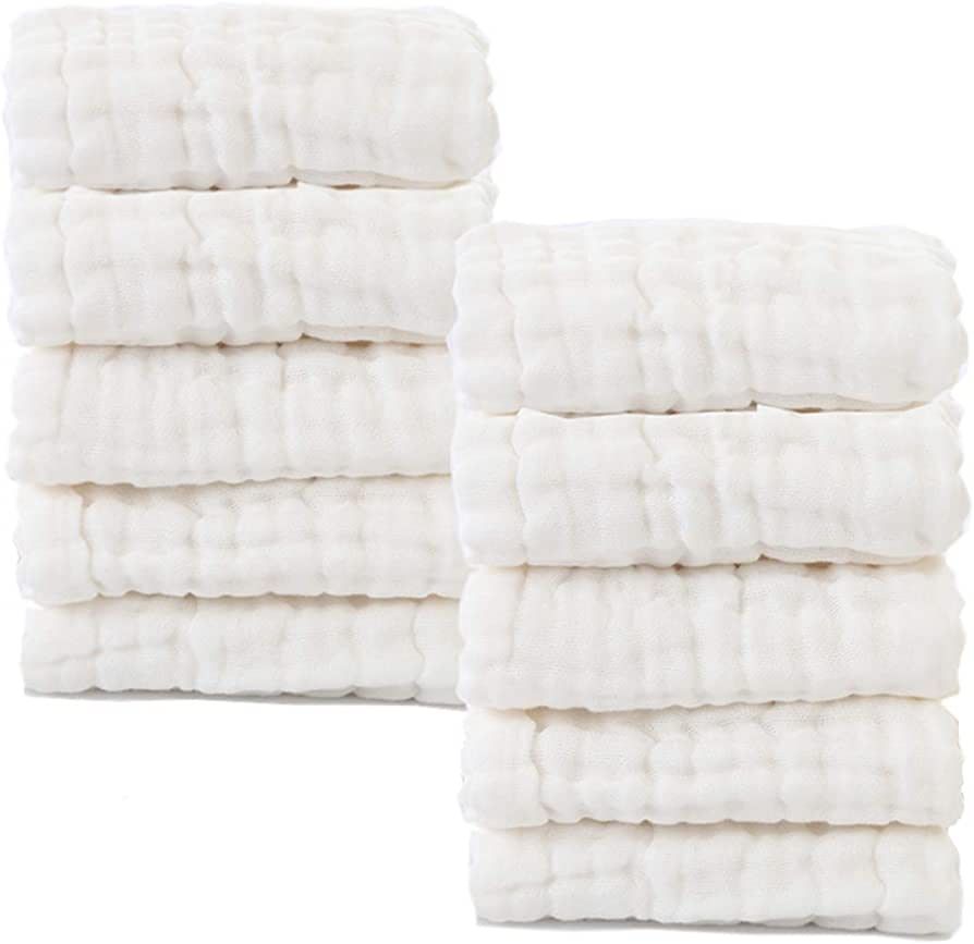 MUKIN Baby Washcloths- Natural Cotton Baby Wipes - Soft Newborn Baby Face Towel for Sensitive Ski... | Amazon (US)