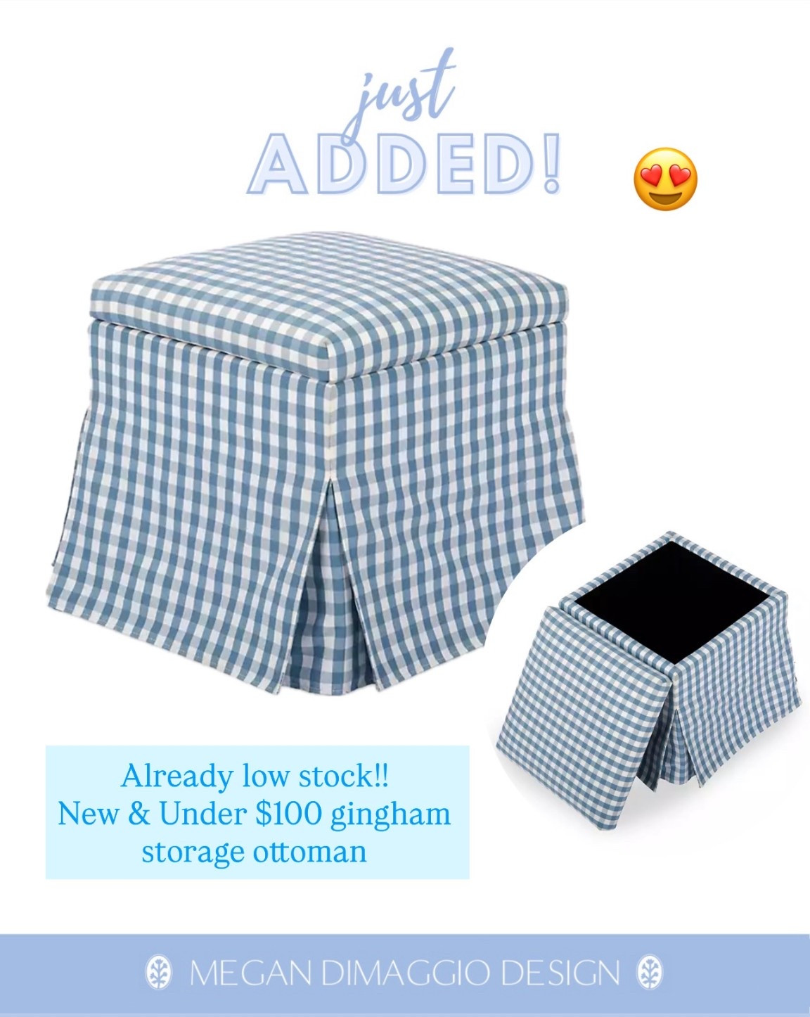 Wow!! 🏃🏼‍♀️🏃🏼‍♀️🏃🏼‍♀️ new arrival and already low stock!! LOVE THIS new Serena & Lily dupe blue gingham storage ottoman!! UNDER $100 on sale plus an extra 20% OFF w/ code: WINTER20

Don’t wait to snag!!

#LTKHome