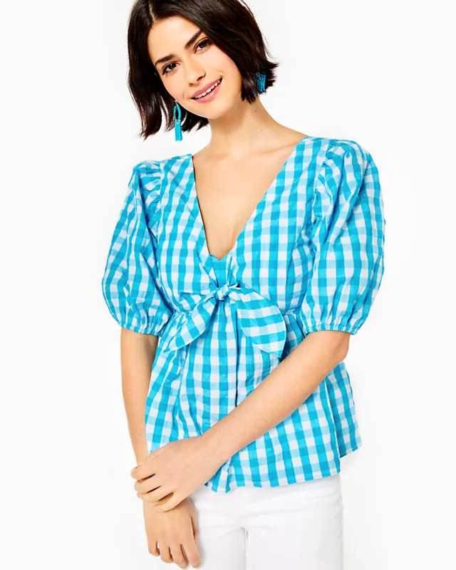Sarafina Gingham Babydoll Top | Lilly Pulitzer