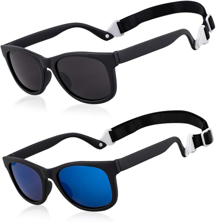 MAXJULI Baby Infant Sunglasses Safe, Soft, With Adjustable Strap 0-24 Months BPA Free 7002 | Amazon (US)