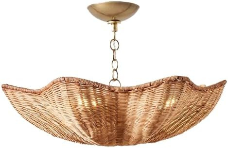 American Style Retro Pendant Lighting Coastal Farmhouse Large Hanging Lamp Rattan Pendant Light F... | Amazon (US)