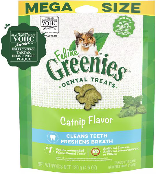 Greenies Feline Catnip Flavor Adult Dental Cat Treats | Chewy.com