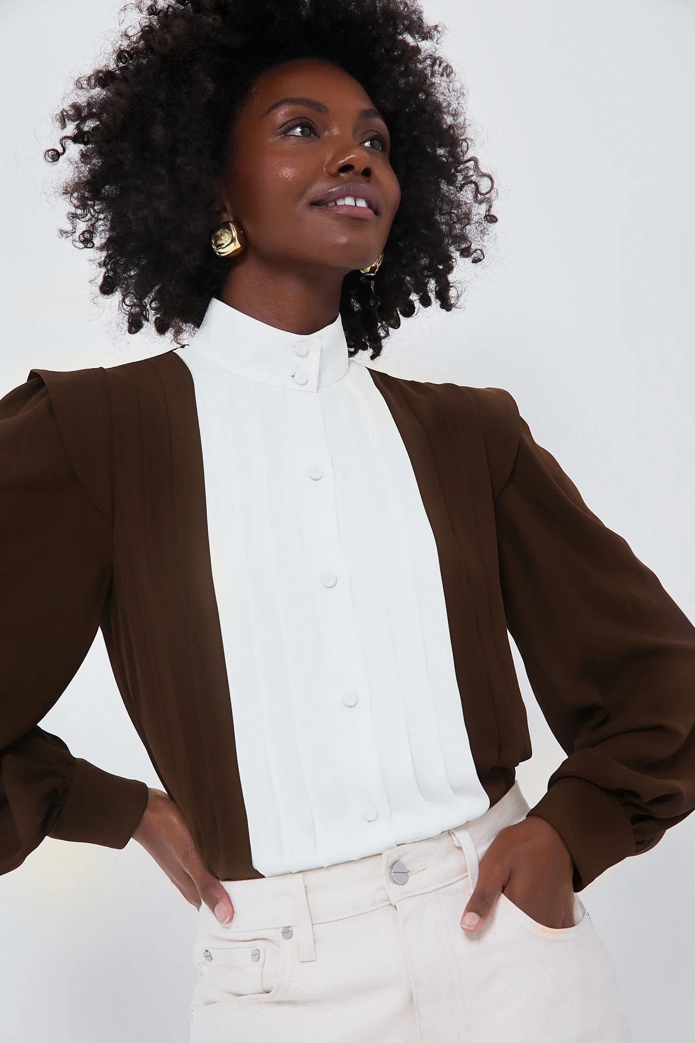 Chocolate and Ivory Grove Blouse | Tuckernuck (US)