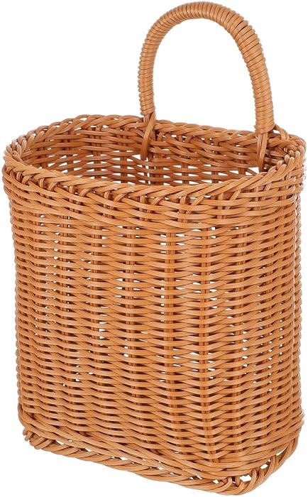DOITOOL Hanging Storage Basket Woven Wall-Mounted Organizer for Kitchen and Entryway Vintage Styl... | Amazon (US)