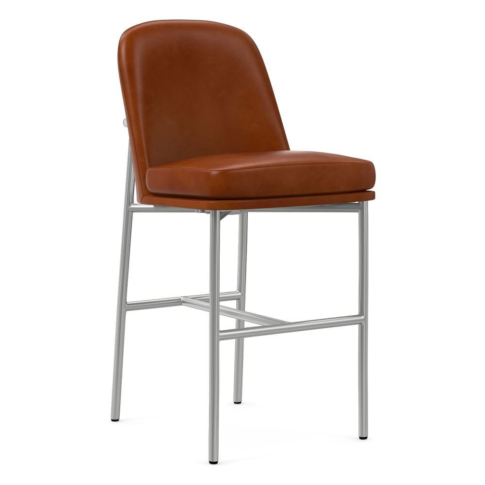 Jack Metal Frame Leather Bar & Counter Stools | West Elm (US)