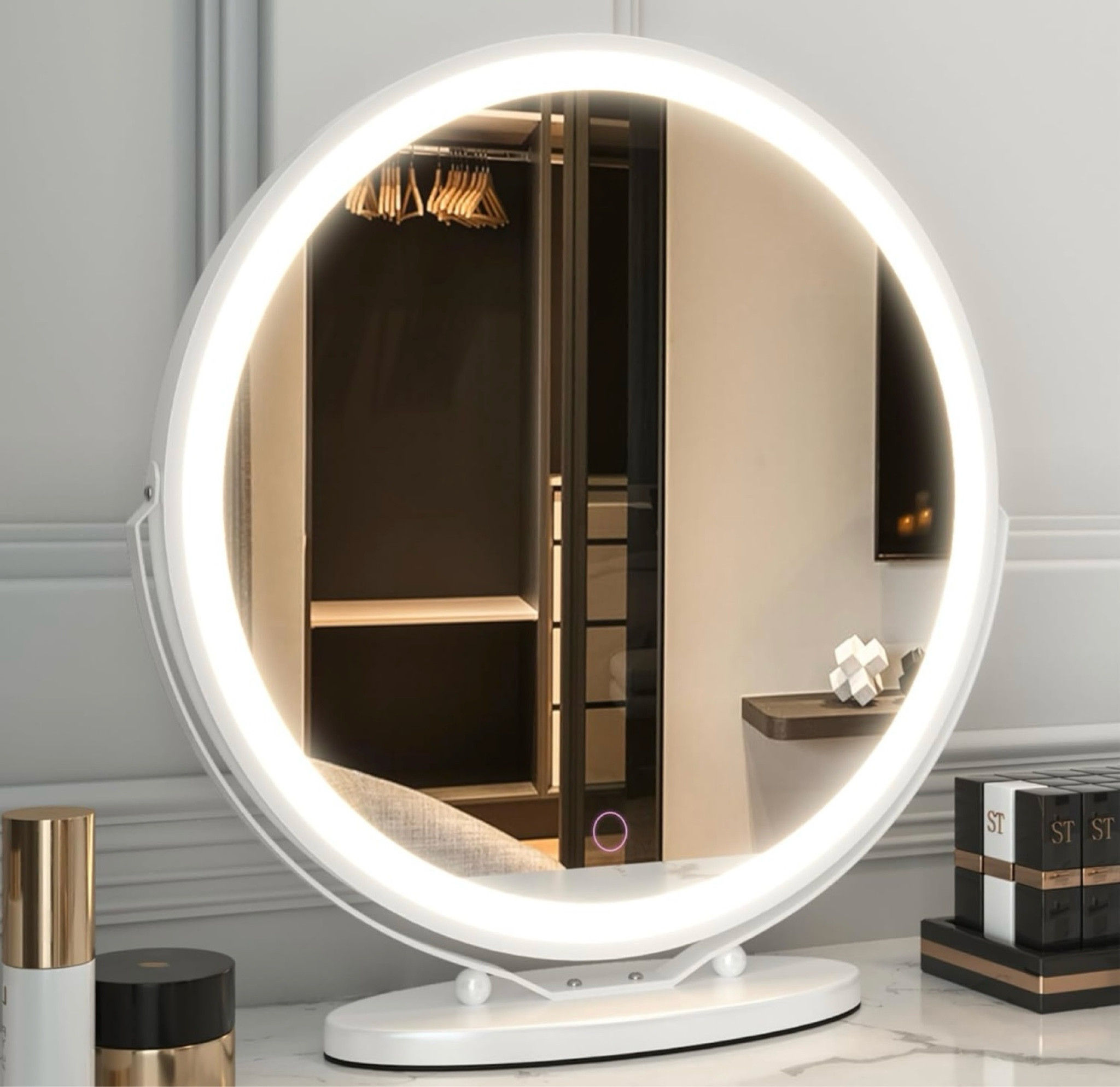 Mirror from my master bathroom. Sturdy and easy to put together. Warm, cool, and neutral light settings.

#LTKGiftGuide #LTKfamily #LTKhome