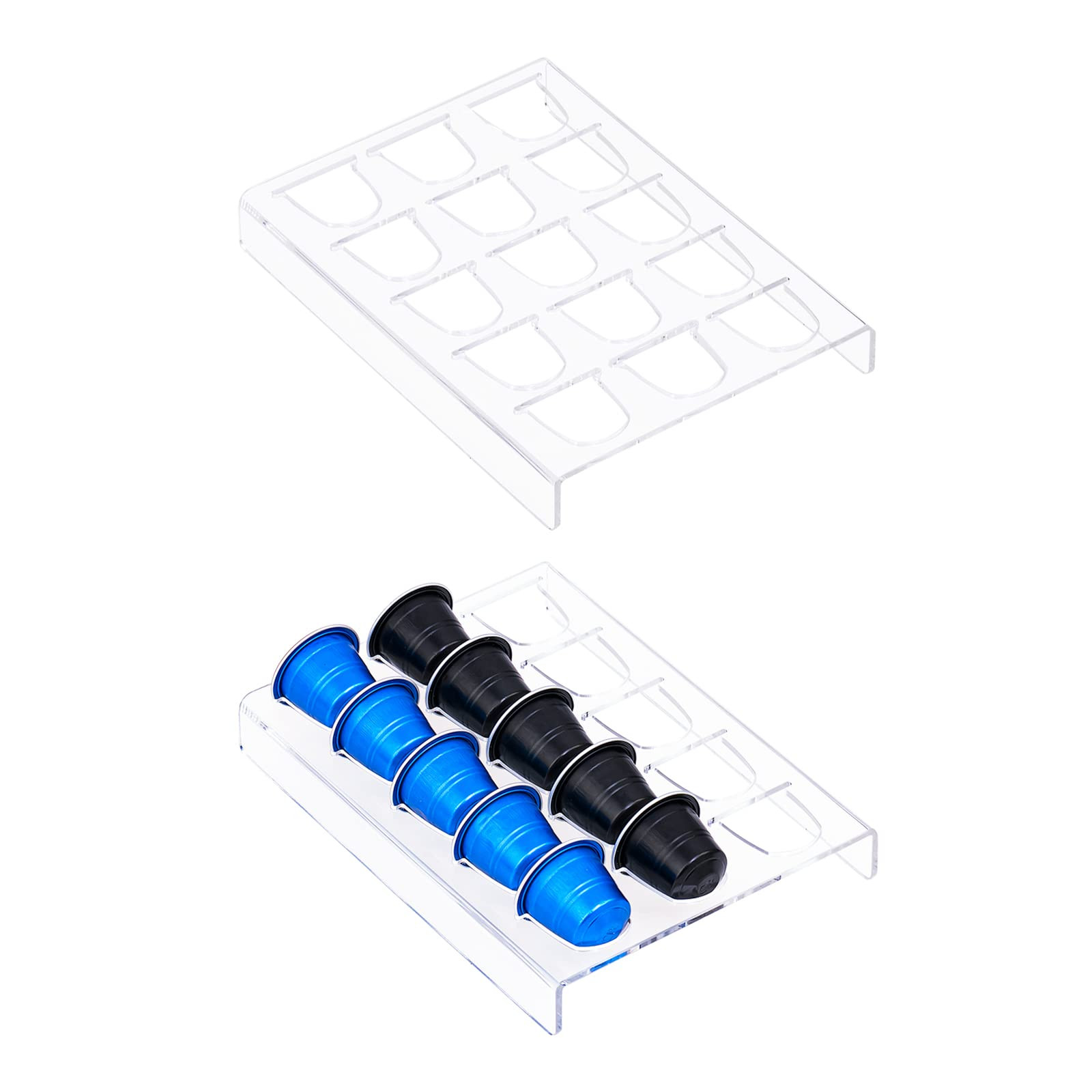 Sumerflos 2 Pack Acrylic Clear Coffee Pod Holder Organizer Tray, Coffee Pod Organizer for 15 Orig... | Amazon (US)
