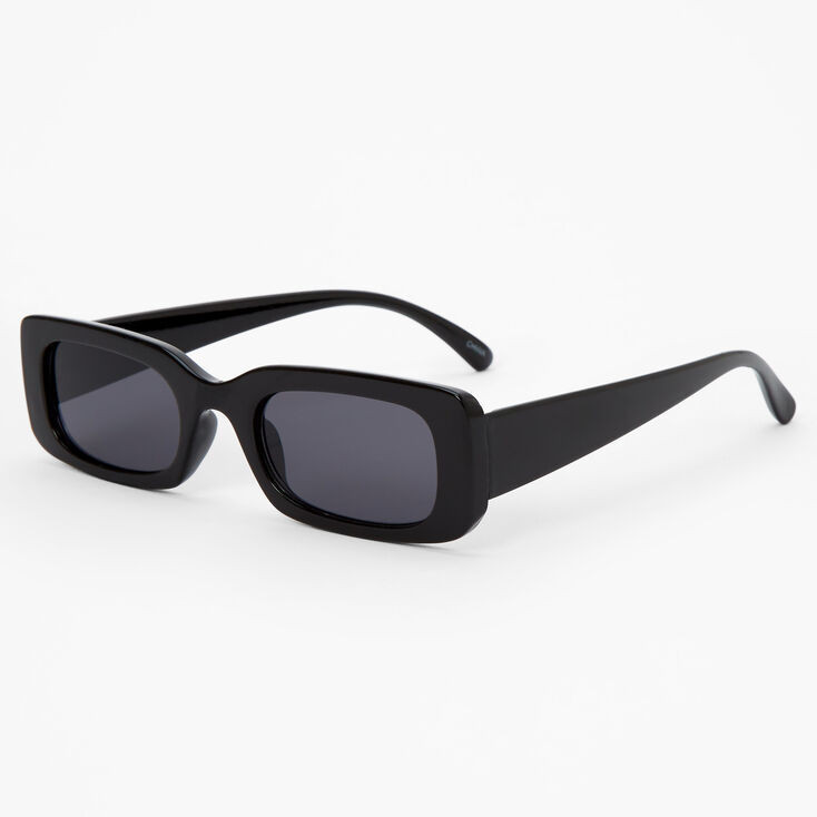 Black Rectangular Retro Sunglasses | Claire's (UK)