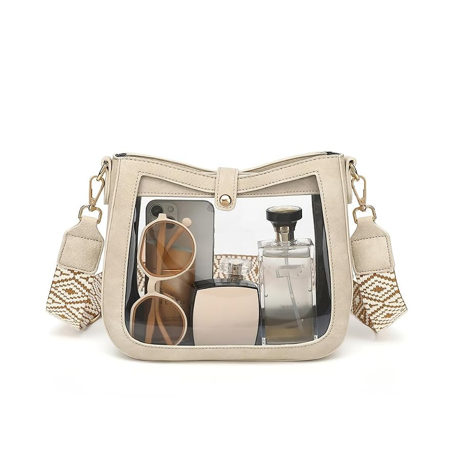 LOXOMU Clear Crossbody Bags Stadium Approved, Clear Purses with Guitar Strap Clear bag for Stadiu... | Amazon (US)