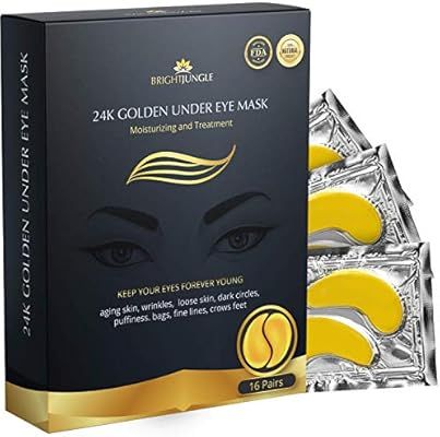 BrightJungle Under Eye Collagen Patch, 24K Gold Anti-Aging Mask, Pads for Puffy Eyes & Bags, Dark... | Amazon (US)