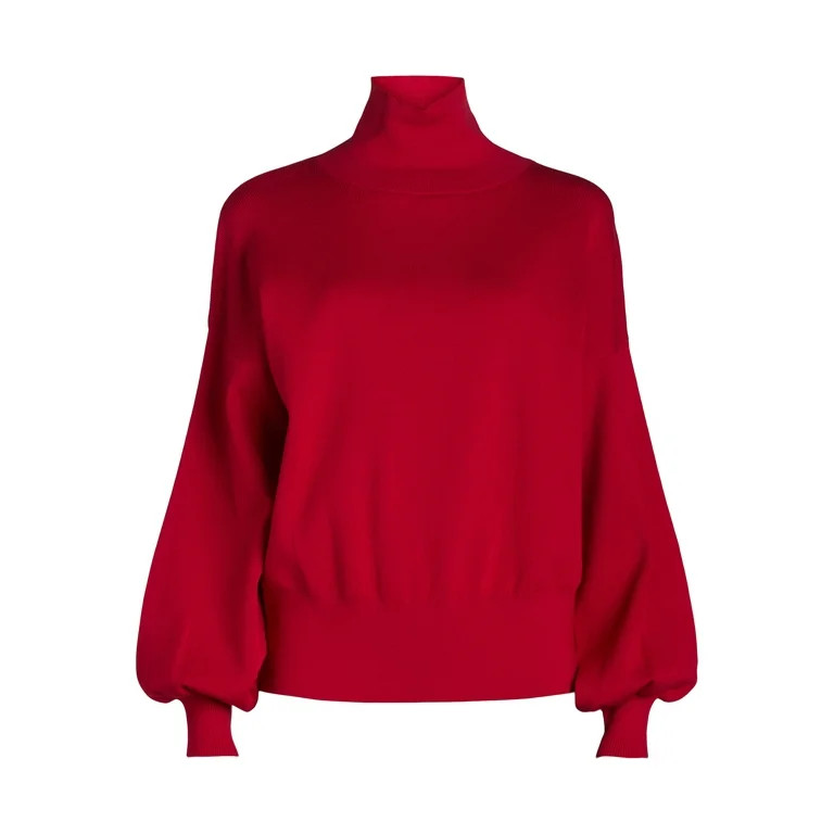 Scoop Women’s Boxy Turtleneck Sweater, Midweight, Sizes XS-XXL | Walmart (US)