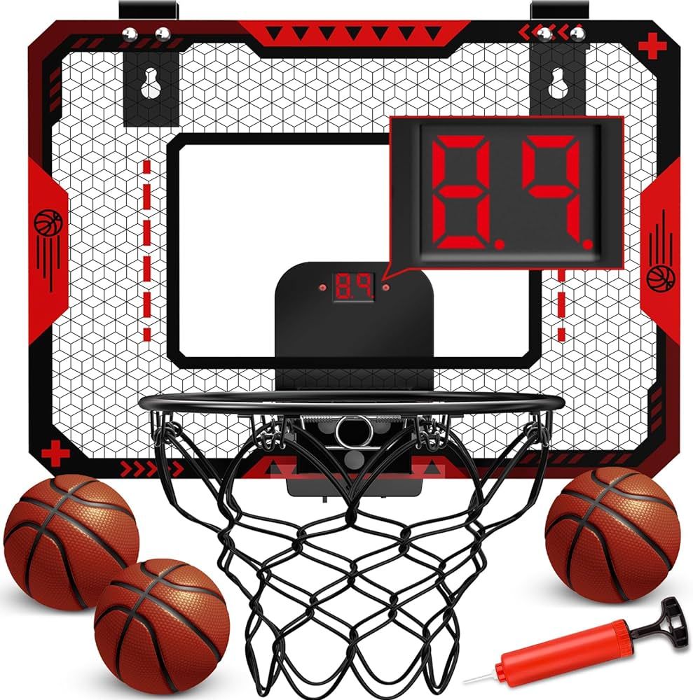 Basketball Hoop for Kids Indoor with Electronic Scoreboard, Mini Basketball Hoop Over The Door wi... | Amazon (US)