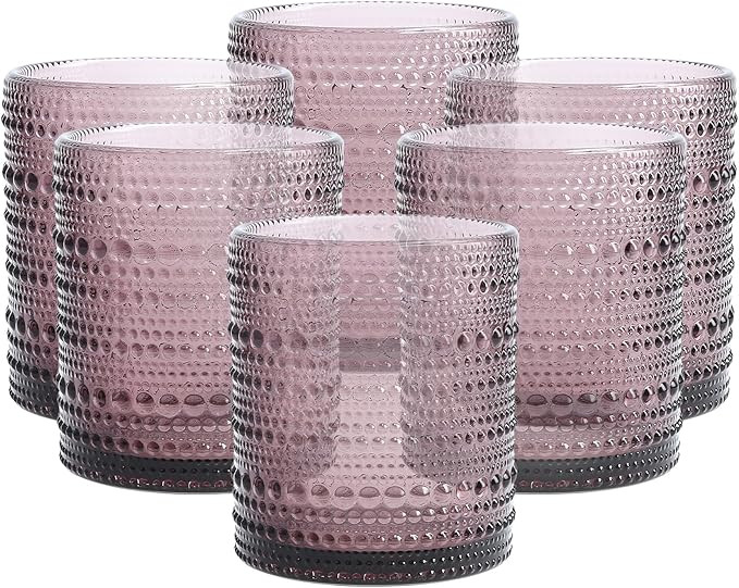 FORTESSA Jupiter Beaded Hobnail Glass Vintage Themed Drinkware Set, 10 Ounce Double Old Fashioned... | Amazon (US)
