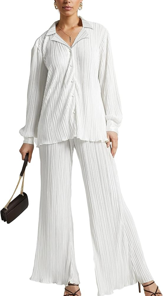 2 Piece White Plisse Set | Amazon (US)