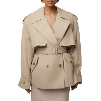 JLUXLABEL Classic Oversized Trench in Khaki at Nordstrom, Size Small | Nordstrom