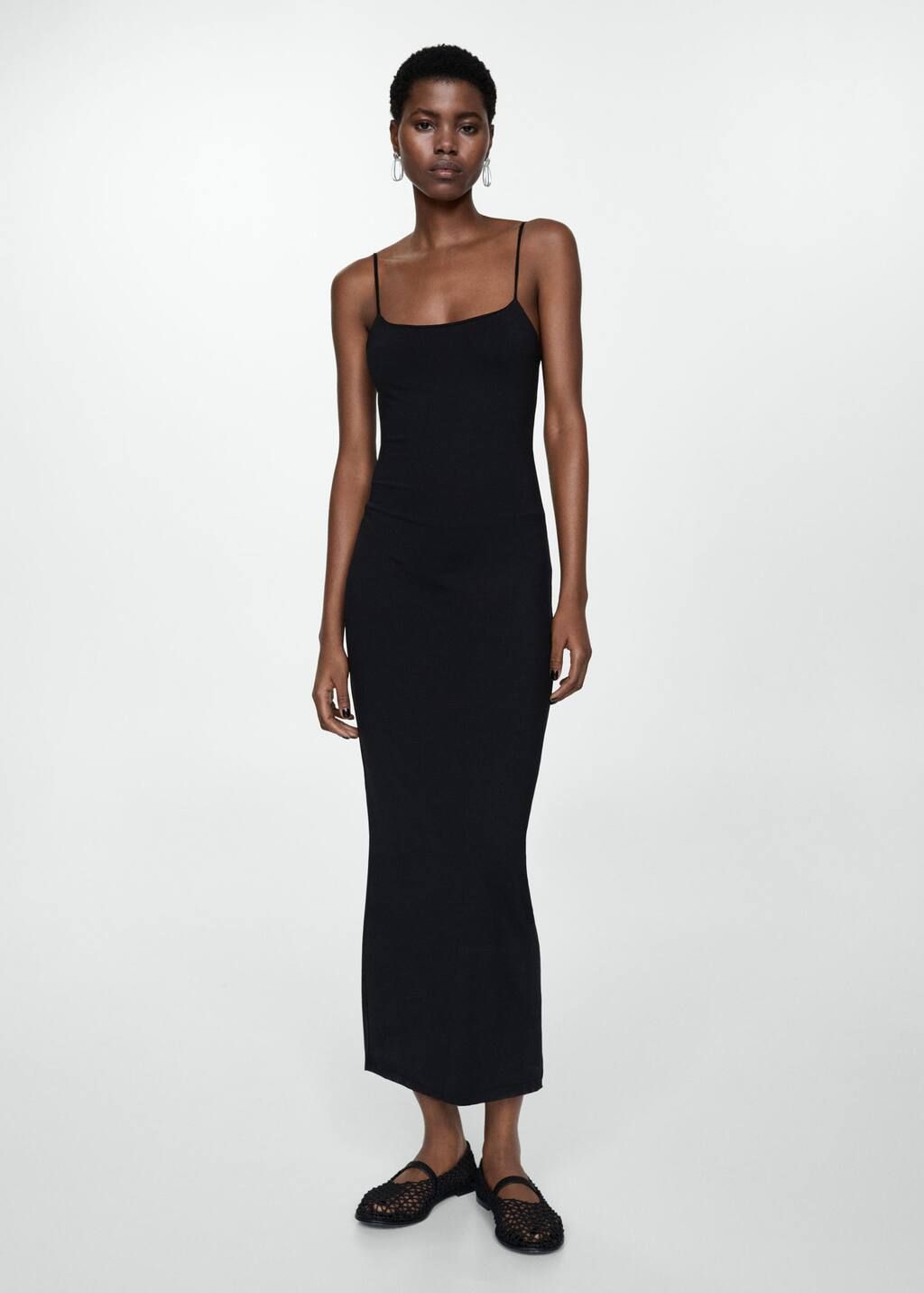 Long fitted dress -  Women | Mango United Kingdom | MANGO (UK)