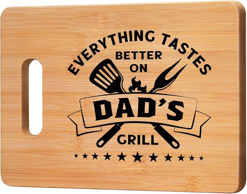 GiftyTrove Gifts for Dad, Best Dad Birthday Gift - Unique Engraved Bamboo Cutting Board Gift for ... | Amazon (US)