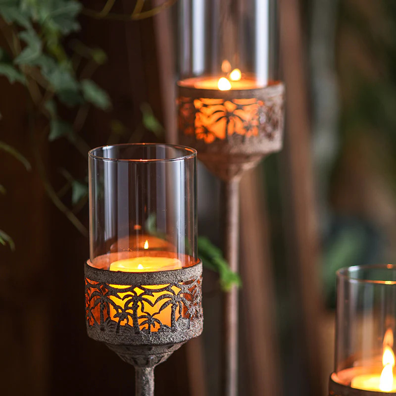 Tall Iron Candle Holder - Large | River Chic Designs