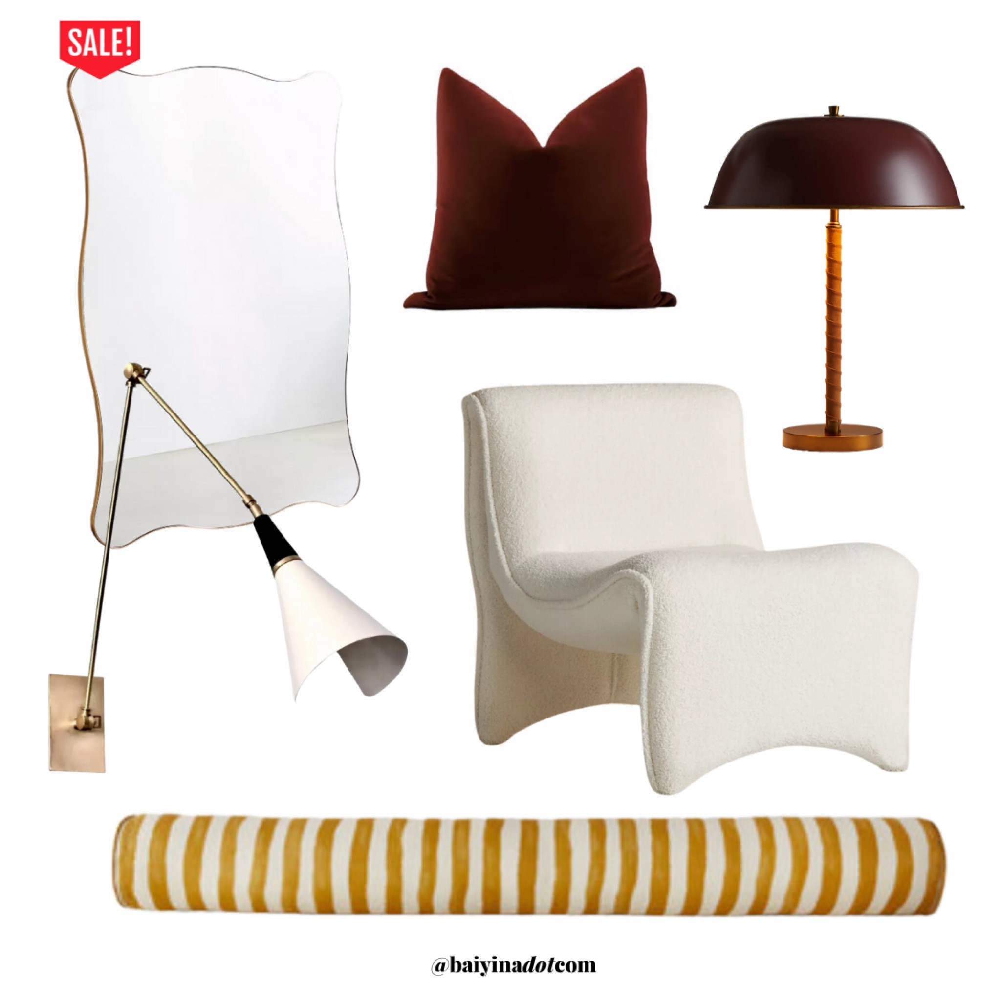 Wavy Mirror | OX Blood | Dark Red | moody contemporary modern | boucle chair | Althea Calderon scone | Vintage Italian Wall Sconce

#LTKsalealert #LTKhome #LTKstyletip