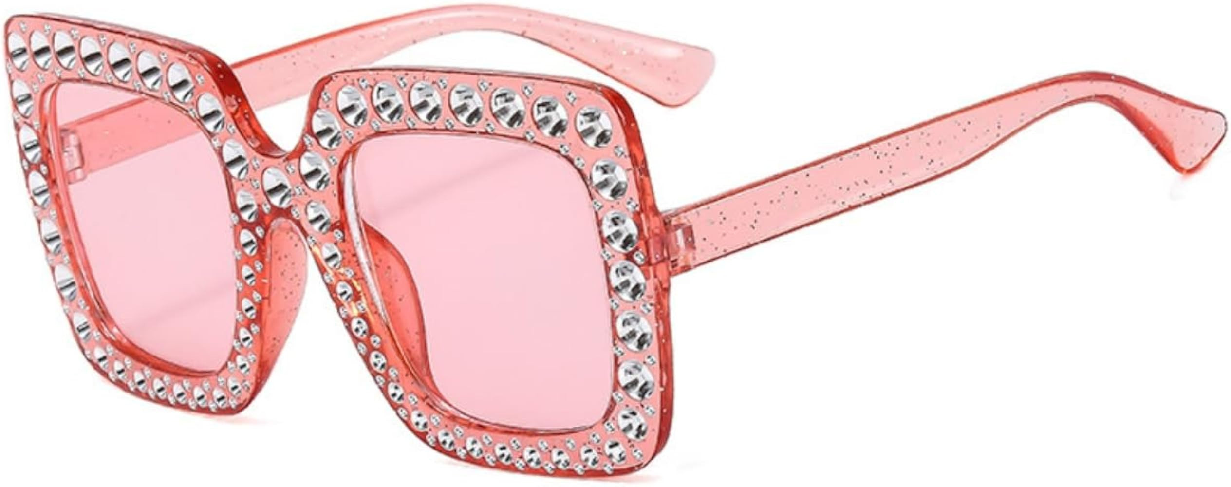 IKANOO Oversized Crystal Sunglasses for Women Square Thick Frame Bling Rhinestone Sparkling Glass... | Amazon (US)
