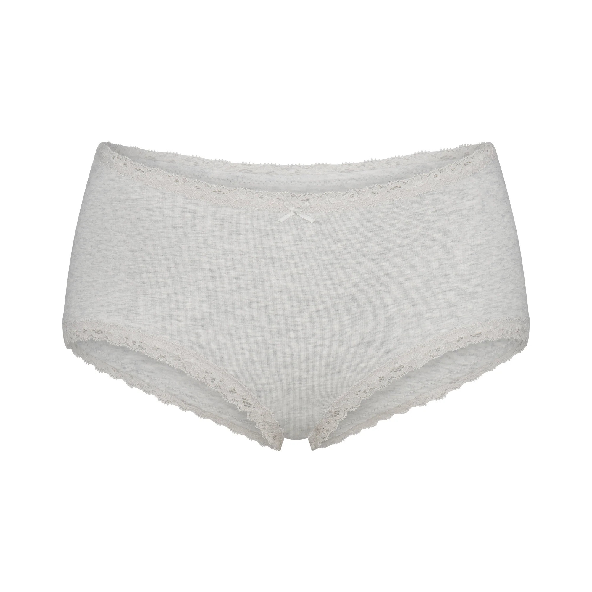 LIGHTWEIGHT COTTON POINTELLE LACE BOY SHORT | LIGHT HEATHER GREY | SKIMS | SKIMS (US)