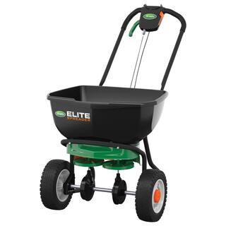 Elite Spreader Holds up to 20,000 sq. ft. of Product, Push Spreader for Grass Seed, Fertilizer, Salt and Ice Melt | The Home Depot