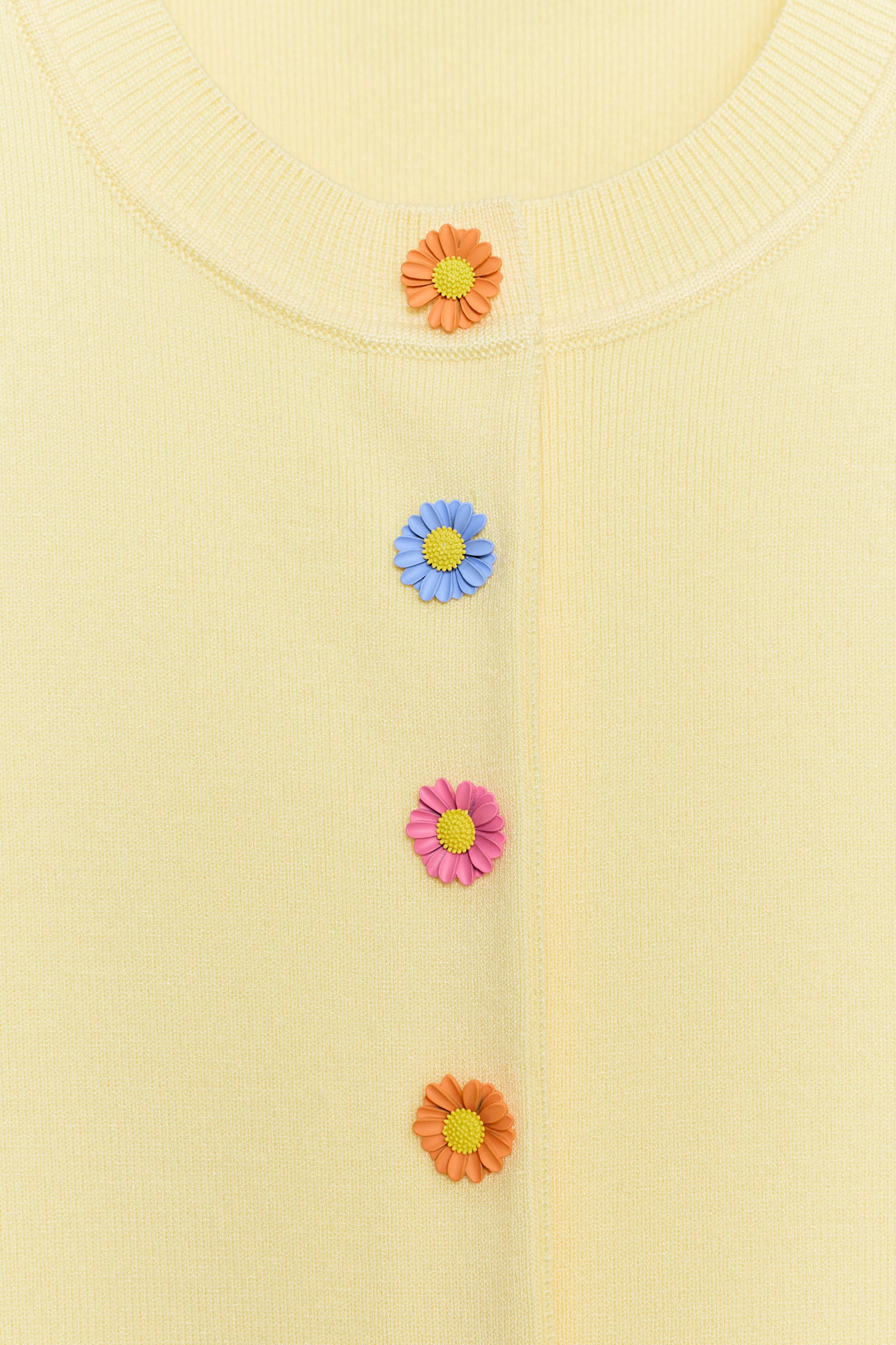 FLORAL BUTTON CARDIGAN | Zara US