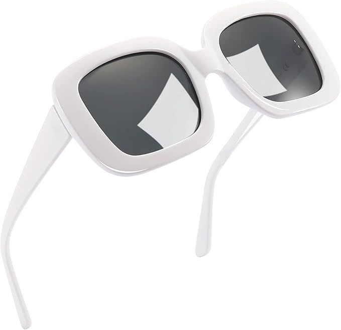 Oversized Polarized Sunglasses Square Shades: Trendy Large Big Ladies Sun Glasses - Luxury Vintag... | Amazon (US)