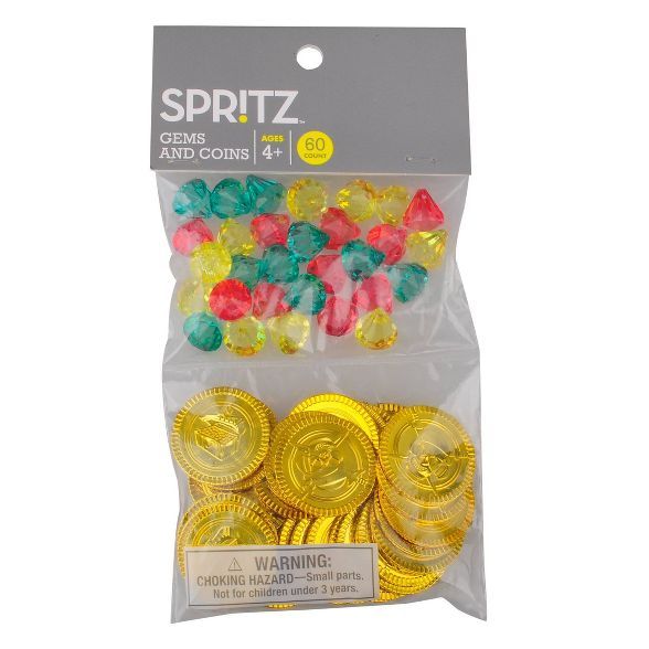 60ct Pirate Cove Bag of Diamond Gems and Coins Party Favors - Spritz&#8482; | Target