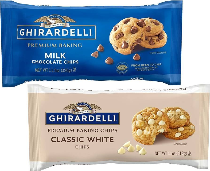 Ghirardelli Premium Baking Chips Bundle, Includes 1 of each: Milk Chocolate Chips, 11.5 oz and Cl... | Amazon (US)