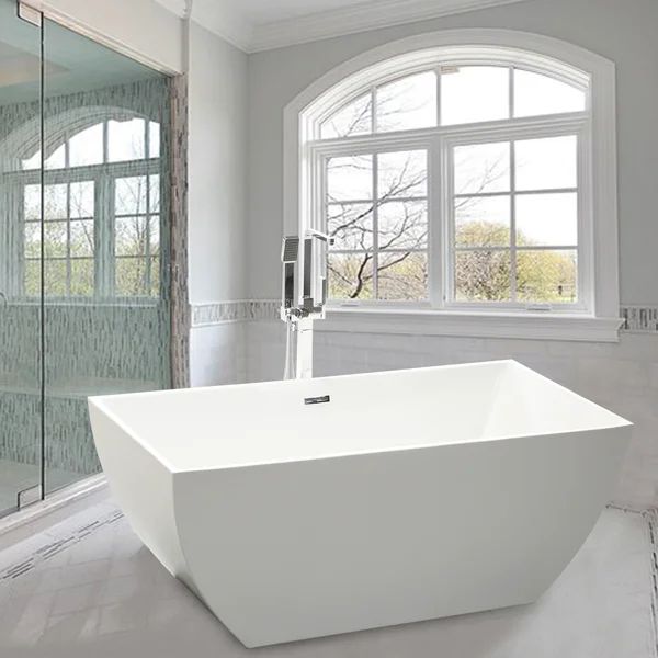 VA6821-S Lydia 59" x 30" Freestanding Soaking Bathtub | Wayfair North America