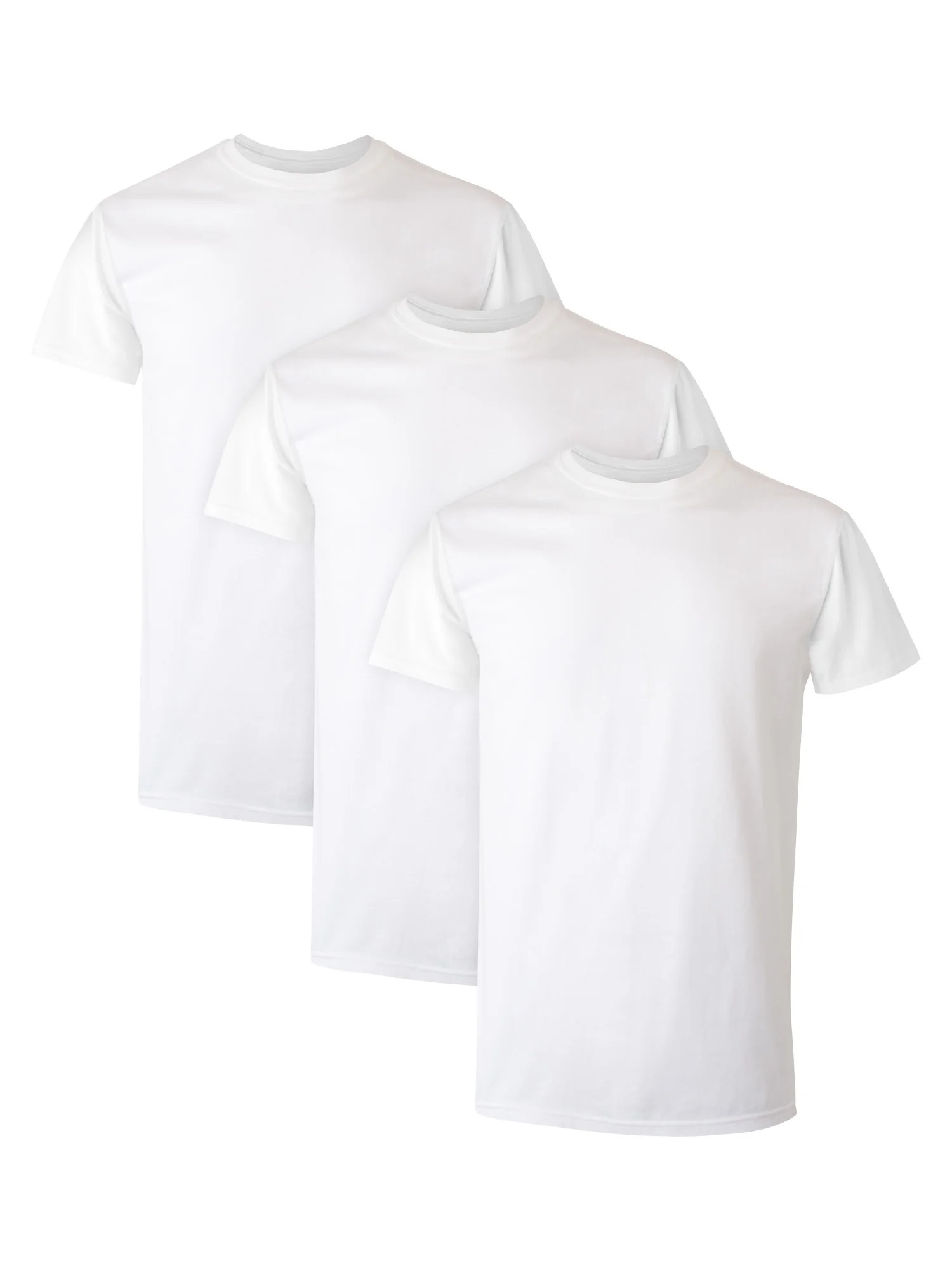 Hanes Men's Comfort Fit Ultra Soft Cotton White Crew T-Shirt Undershirts, 3 Pack | Walmart (US)