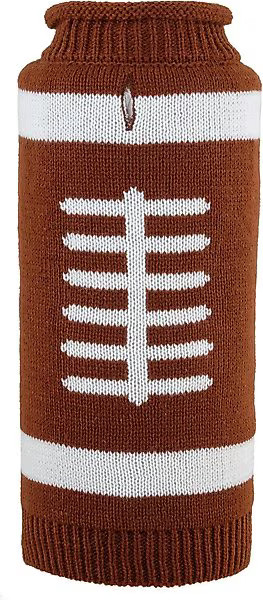 THE WORTHY DOG Touchdown Dog Sweater, Brown, X-Large - Chewy.com | Chewy