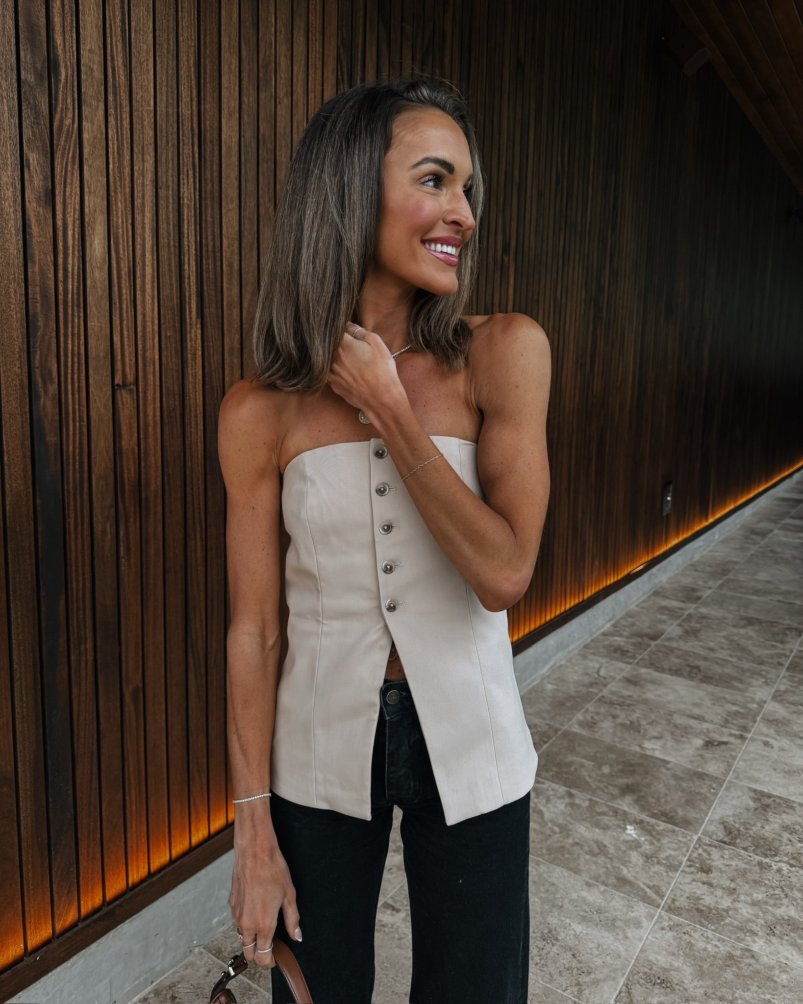 obsessed w/ this strapless top! my date night staple. on major sale today! 