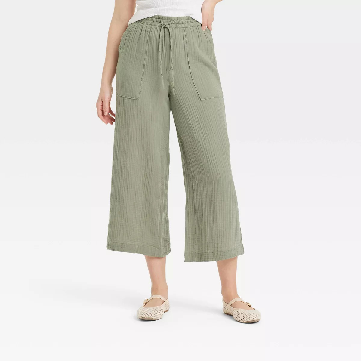 Women's High-Rise Gauze Wide Leg Pull-On Pants - Universal Thread™ | Target