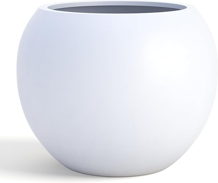 DTY Signature Mount Sherman 19.7''D x 21.7''H Modern Indoor Outdoor Fiberstone Sphere Planter, Du... | Amazon (US)
