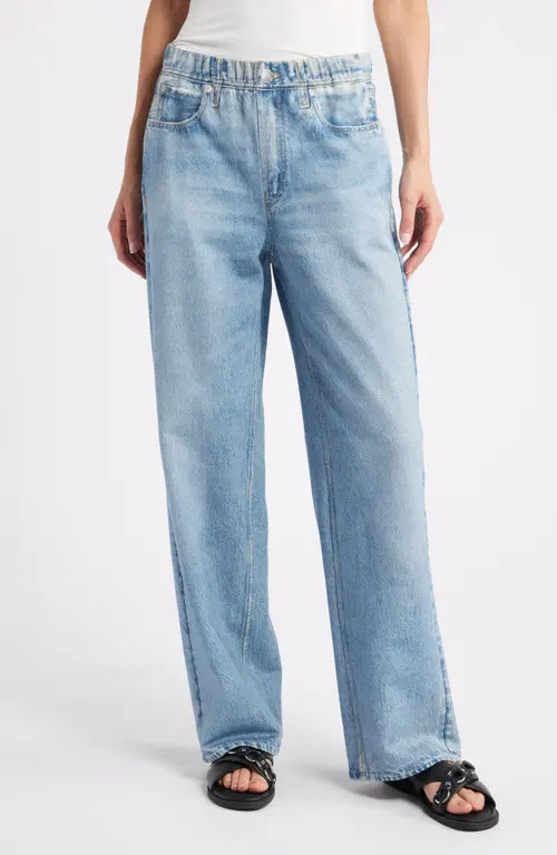 rag & bone Miramar Wide Leg Cotton Terry Sweatpant Jeans in Valen at Nordstrom, Size X-Small | Nordstrom