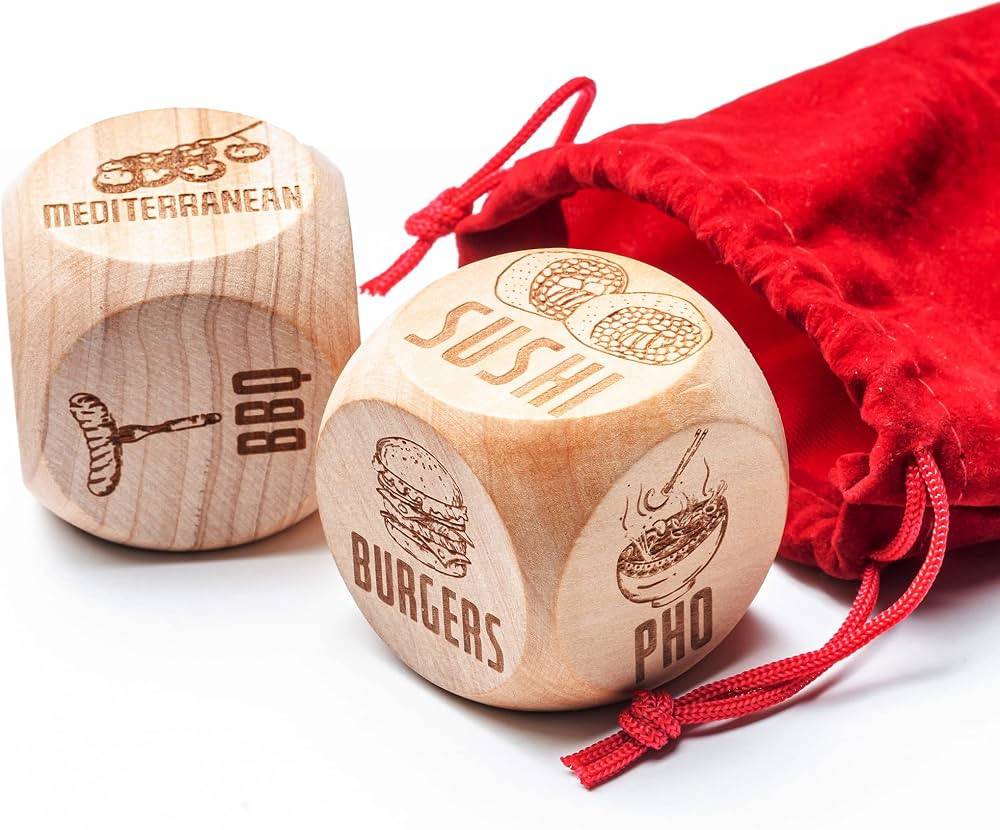 Couples Gifts for Girlfriend Boyfriend – 2 Engraved Wooden Date Night Dice – Cute Idea for An... | Amazon (US)