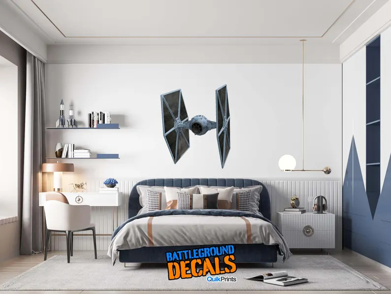 Fighter Ship - Full Color Printed Wall Graphics - Etsy | Etsy (US)