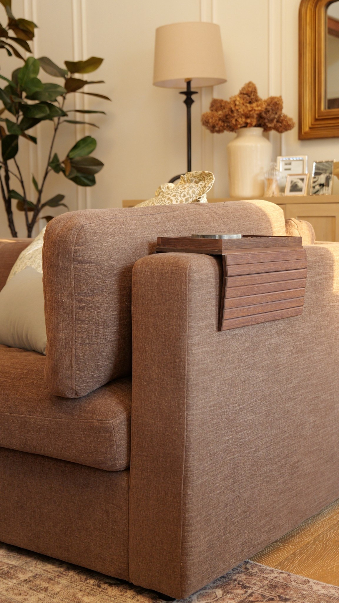 If you have a square armchair this little tray is perfect. We always use it for our remotes and a place to set our drinks. 

#LTKHome #LTKSeasonal