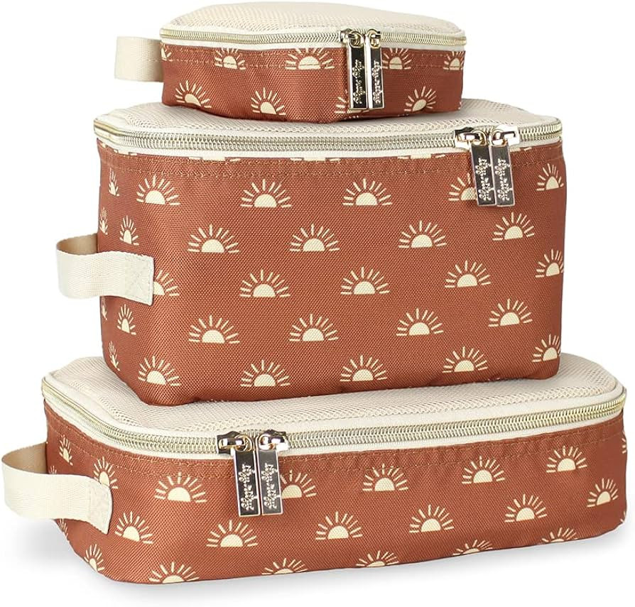 Itzy Ritzy Packing Cubes – Set of 3 Packing Cubes or Travel Organizers; Each Cube Features a Me... | Amazon (US)