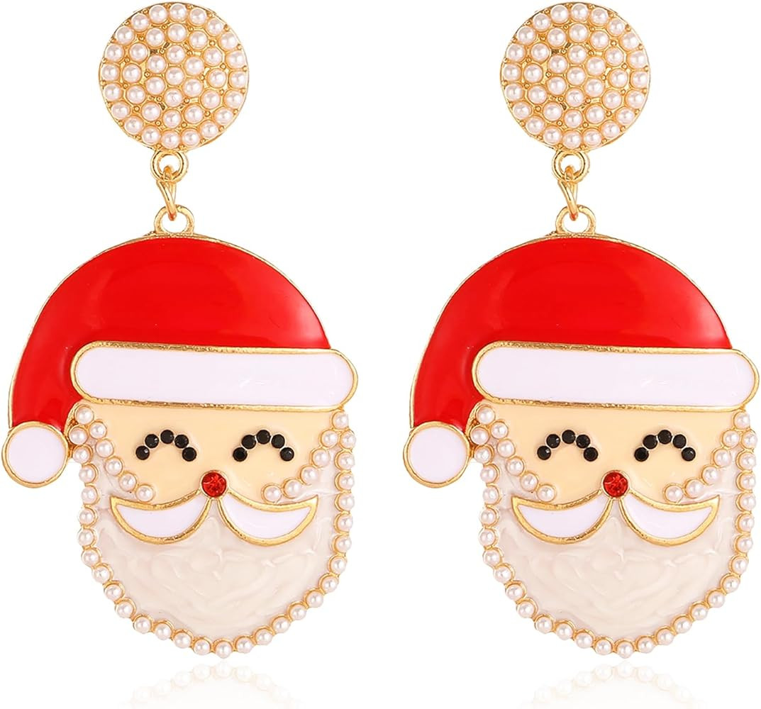 ATIMIGO Merry Christmas Drop Dangle Earrings Cute Christmas Xmas Tree Light Bulb Snowman Santa Ca... | Amazon (US)