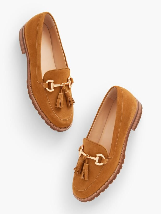 Cassidy Tasseled Suede Loafers | Talbots