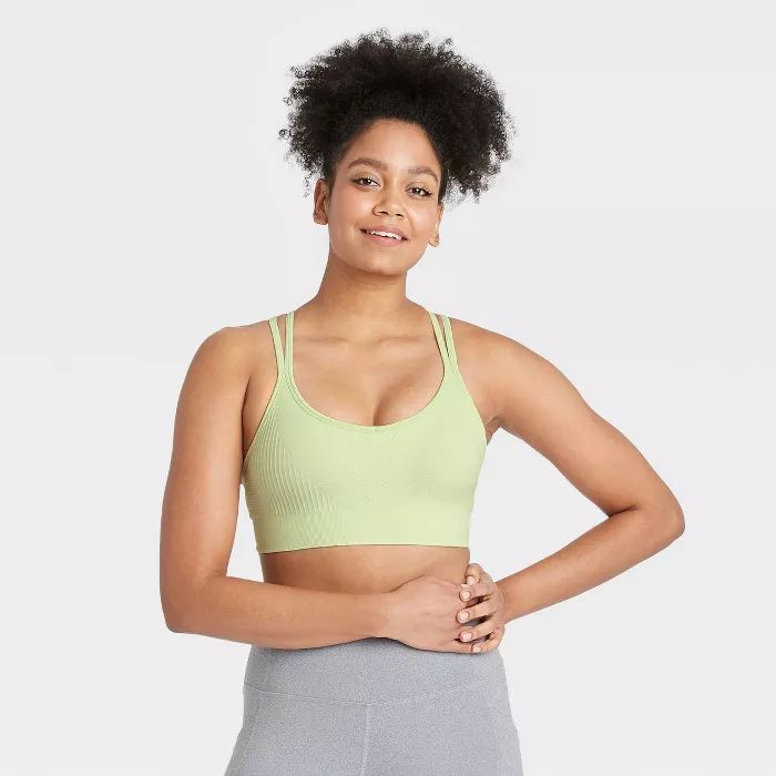 Women's Medium Support Ribbed Seamless Bra - All in Motion™ | Target