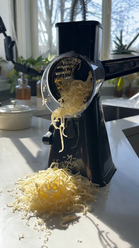 Novelty kitchen gadgets that actually bring a functionally and ease to my kitchen routine just bring me so much joy. Like this cheese grater. You can grate a whole block in a matter of seconds. It suctions to the counter, has multiple blade attachments and is easy to clean. 

#LTKhome #LTKfindsunder50 #LTKsalealert