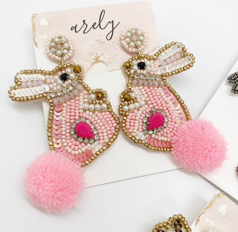 Easter Earrings, Happy Easter, Bunny Earrings, Bunny Rabbit, Easter Earrings, Seed Bead, Beaded E... | Etsy (US)