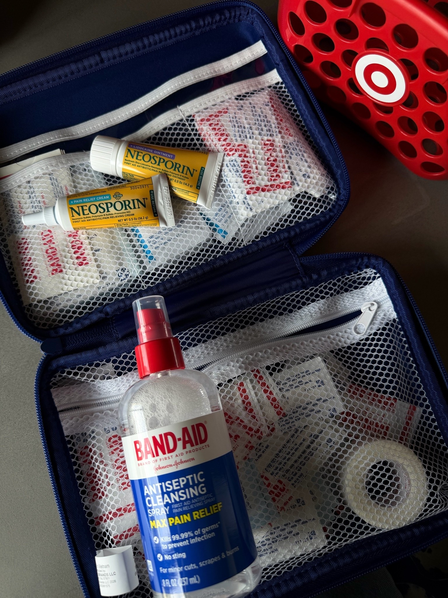 #ad I am so excited to partner with @target and @bandaid brand to share their "Build Your Own First Aid Kit" - having four kids in sports (3 being boys) I do not leave the house without a first aid kit! Right now, if you purchase three qualifying products, you get the bag for free! I grabbed a first aid kit, antiseptic cleansing spray and Neosporin! I knew this kit would be perfect for my sports mom bag, since it's sports themed this year! #TargetPartner #Target #BANDAIDBrandPartner #firstaidkit
