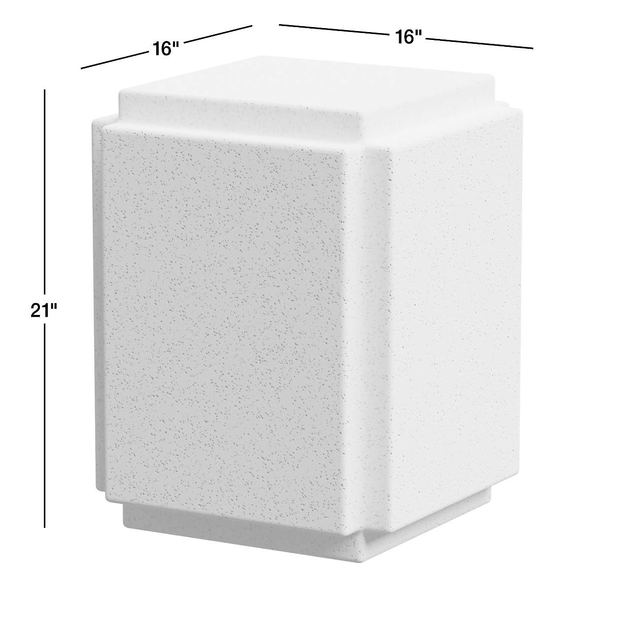 Puebla 16" Off-White Square Concrete Indoor/Outdoor Side Table | Crate & Barrel | Crate & Barrel