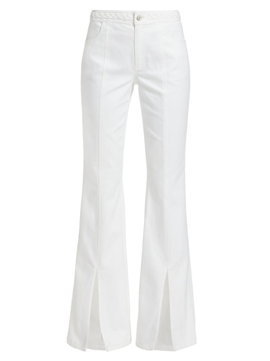 Ferna Braided High-Rise Stretch Flared Jeans | Saks Fifth Avenue